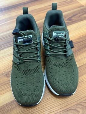 CROCS Olive Green Knit Athletic Sneakers